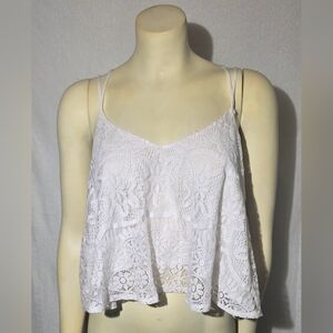 a'gaci White Lace Camisole‎ Top